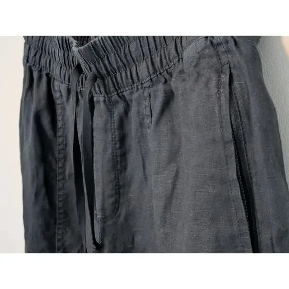 Athleta Black Retreat Linen High Rise Ankle Pants - Small Petite - Picture 3 of 7